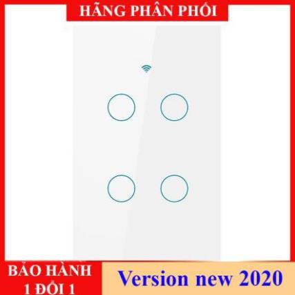 ✔️ Công tắc Wifi Thông Minh 4 Nút Cảm Ứng Chế độ Hẹn giờ Điều Khiển Tự động- Bảo hành 4 Tháng  - 1 Đổi 1 ✔️