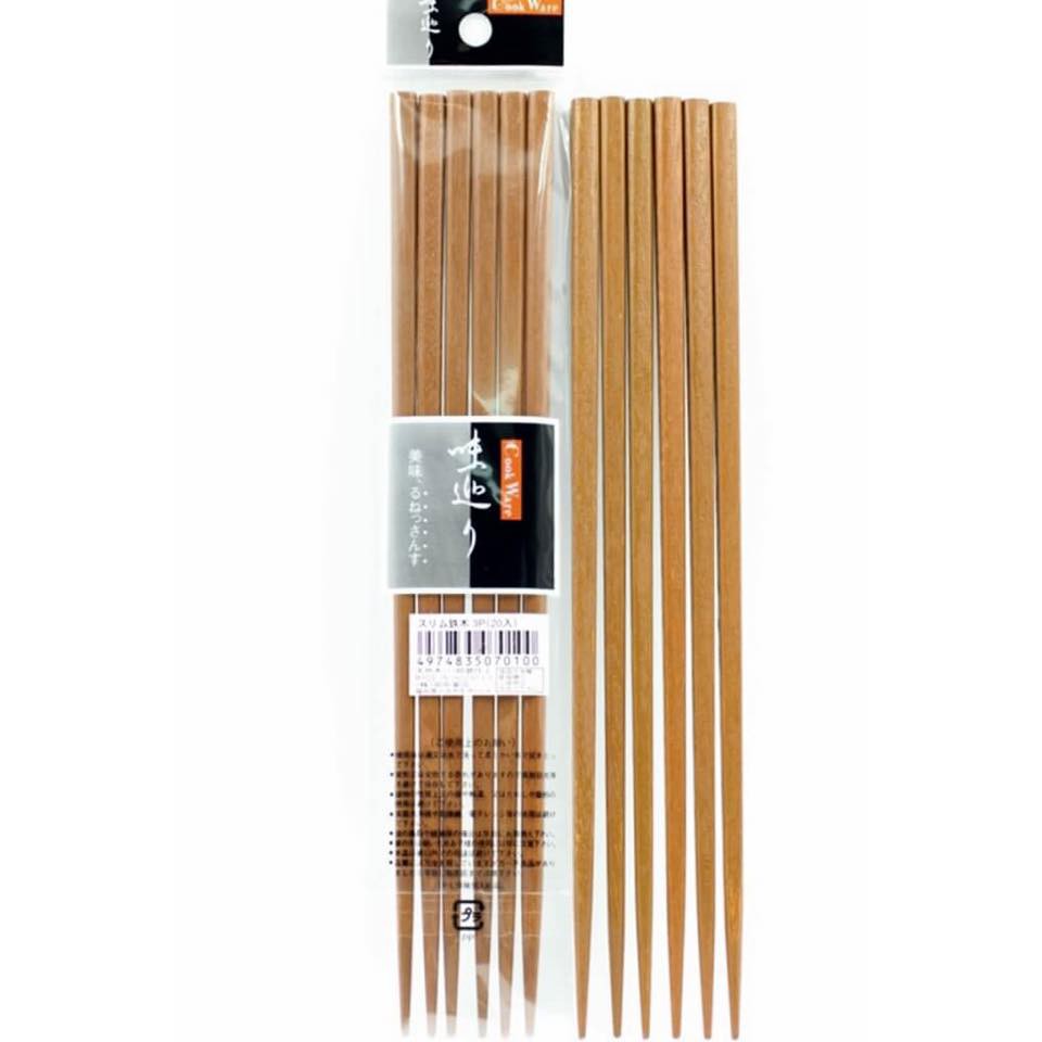Set 3 đôi đũa gỗ 22,5cm (loại mỏng)- JP487