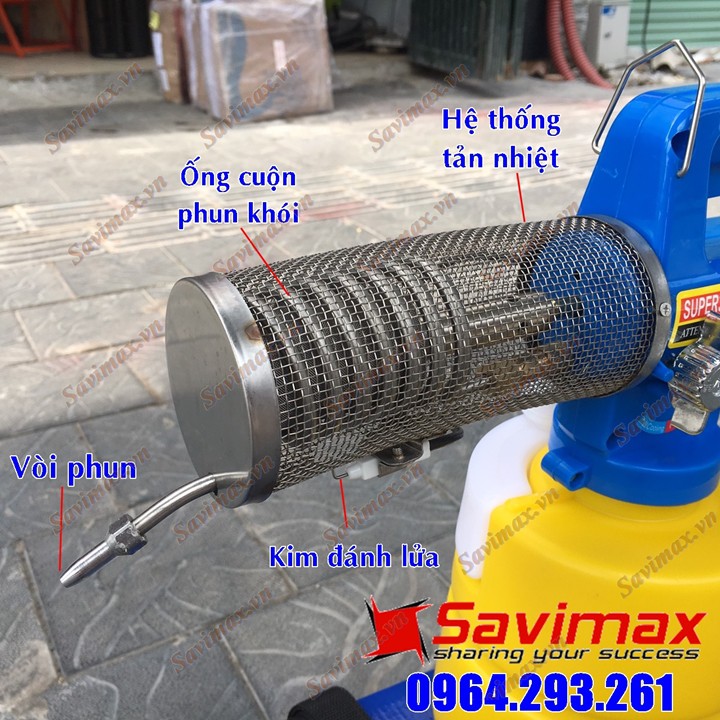 Máy phun khói diệt côn trùng bảo vệ thực vật SAVIMAX 3000 Gold - Bình chứa 2 lít