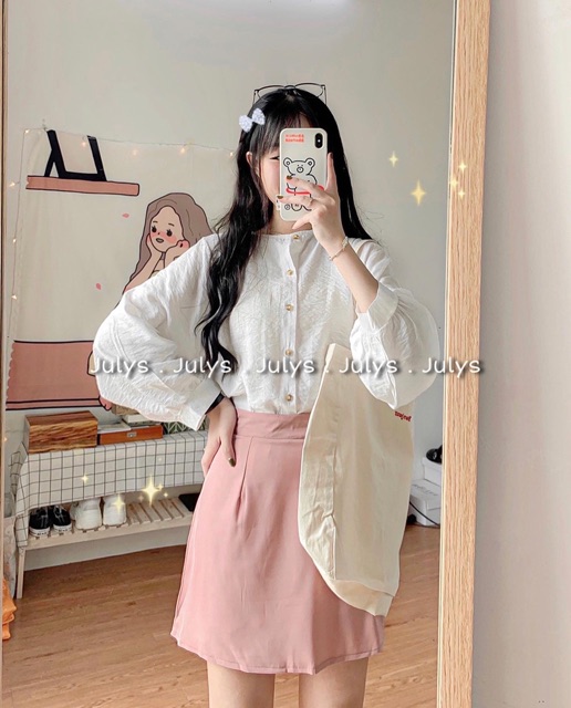 [Mã WASKT304 giảm 15% tối đa 30K đơn 99K] Sơ mi cổ tròn tay bồng (ảnh thật tự chụp kèm video cận cảnh) | BigBuy360 - bigbuy360.vn