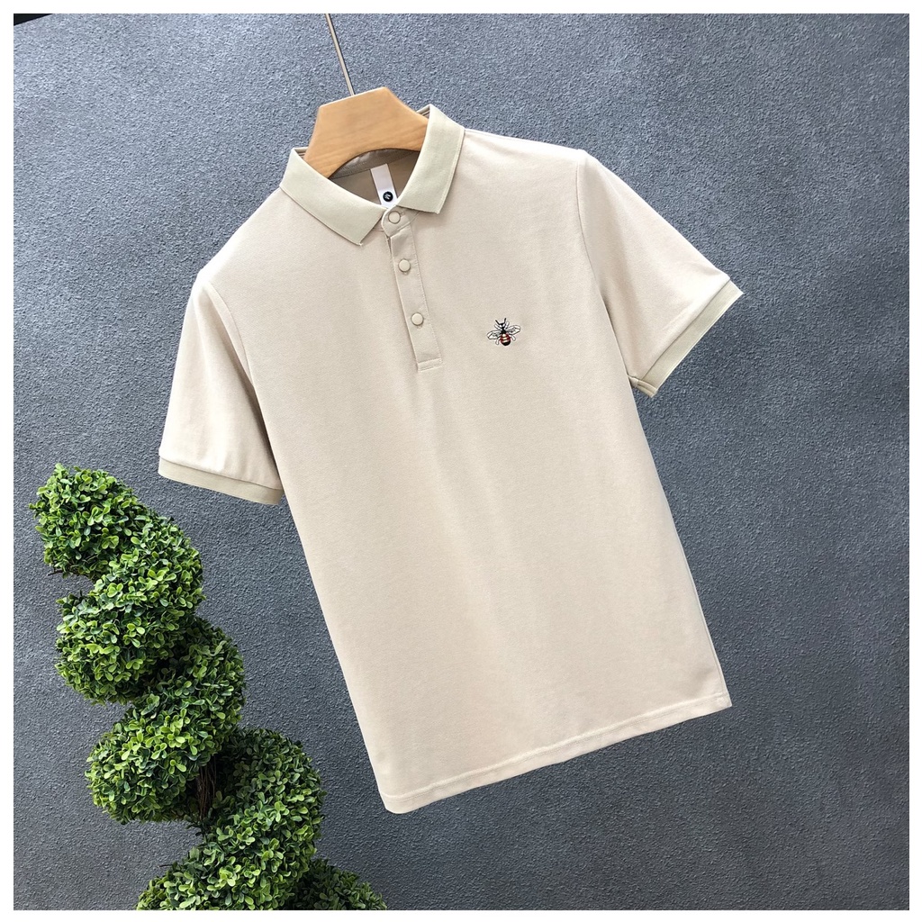 Áo Thun POLO Tay Ngắn Dáng Rộng Thêu Họa Tiết Phong Cách Hip Hop Hàn Quốc Thời Trang Cho Nam Size M-3XL