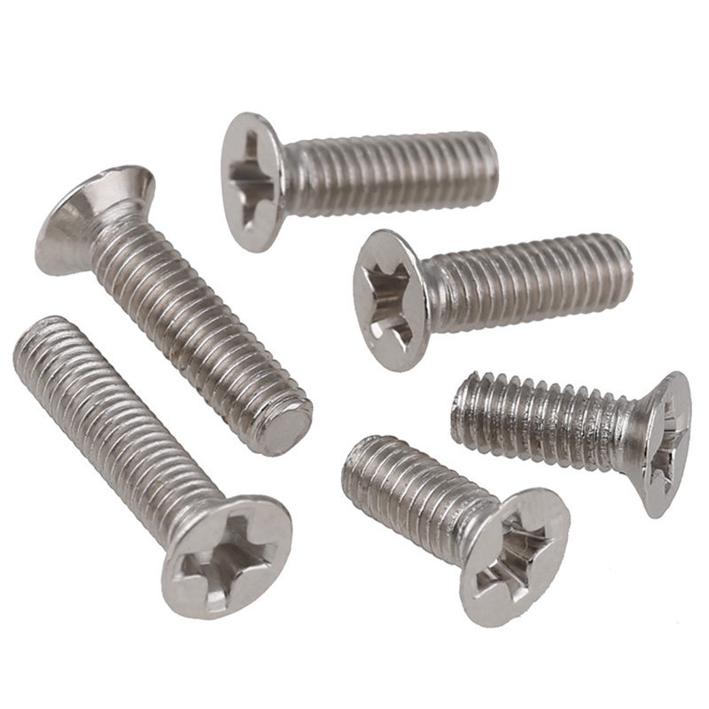 10 PCS M1.2~M3.5 Vít Đầu Chìm Chữ Thập Vít Máy Đầu Phẳng Chữ Thập -Thép Carbon Mạ Niken