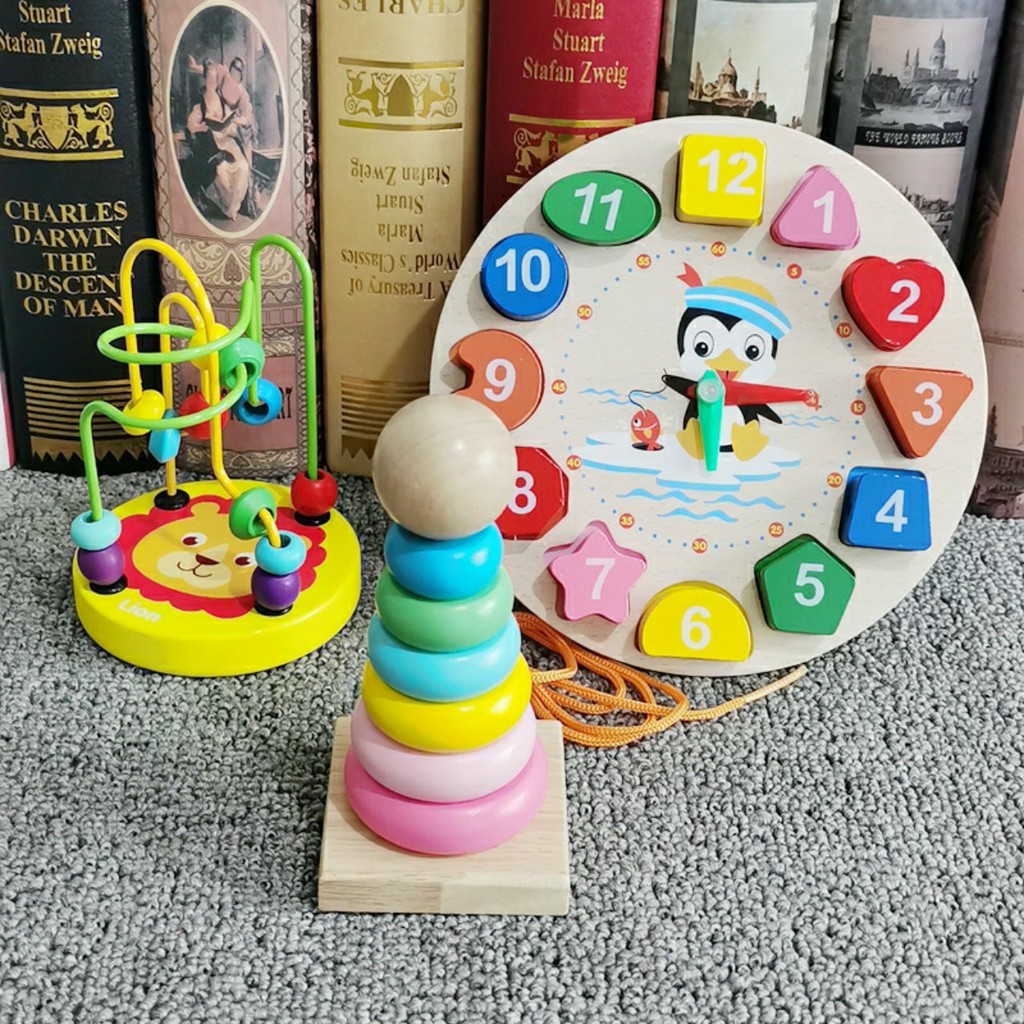 [Mã LIFETOYS1 giảm 30K đơn 99K] Combo Đồ Chơi Gỗ Phát Triển Trí Tuệ Cho Bé Vừa Chơi Vừa Học