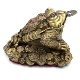 Cóc 3 chân - Cóc ngậm tiền - Thiềm Thừ vàng phong thủy (May mắn & Tiền tài) mẫu #02 (Size vừa)
