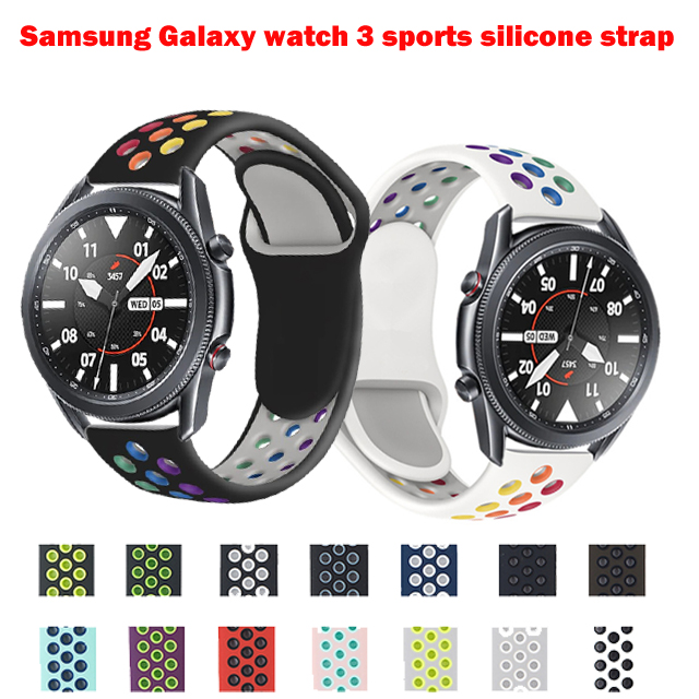 NEW Dây Đeo Silicon Thoáng Khí Cho Đồng Hồ Thông Minh Samsung Galaxy Watch 3 41mm 45mm