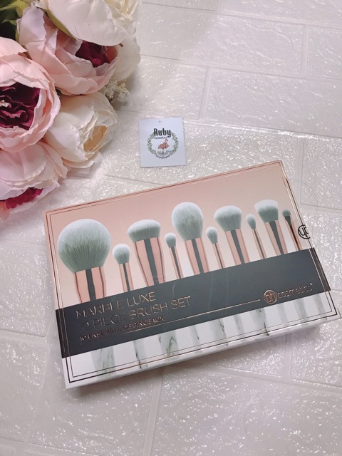 Bộ Cọ Trang Điểm BH Cosmetics Marble Luxe 10 Piece Brush Set (10 món)