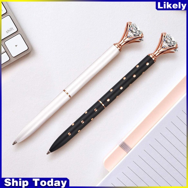 Bút Bi Ngòi 1.0mm Đính Kim Cương Pha Lê Sang Trọng Cho Học Sinh/Văn Phòng