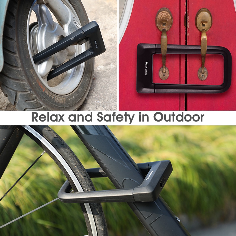 Ổ khóa WEST BIKING hình chữ U chống trộm tiện dụng cho xe đạp leo núi
