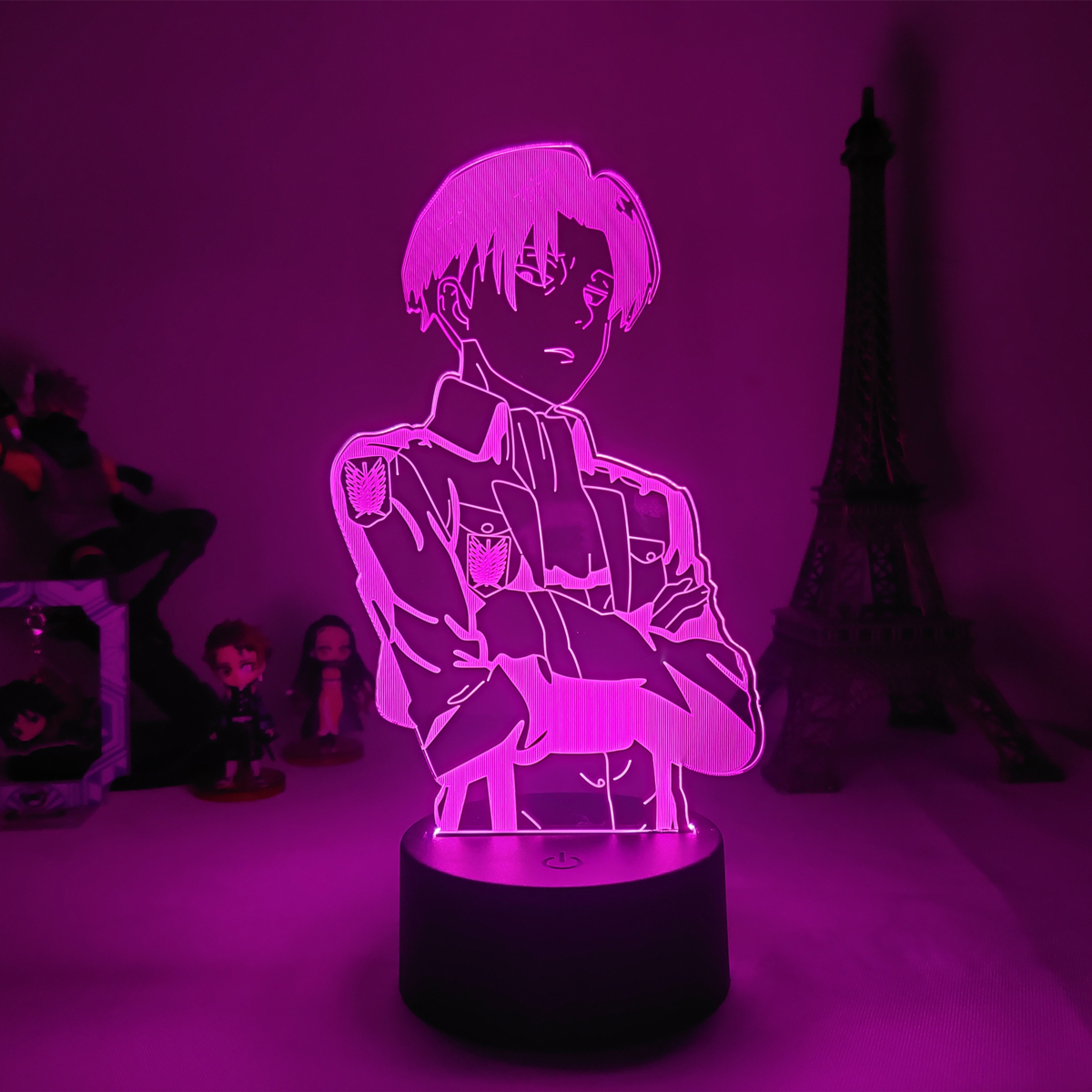 Attack on Titan Captain Le vi Ackerman Figure Led Night Light for Kids Child Bedroom Decor Nightlight Colorful Table Lamp Gift