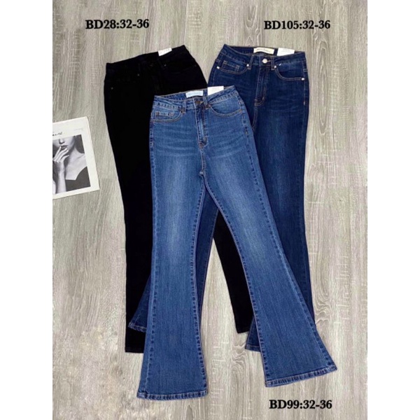 Quần jeans xanh Bigsize ống loe 55-90 kg
