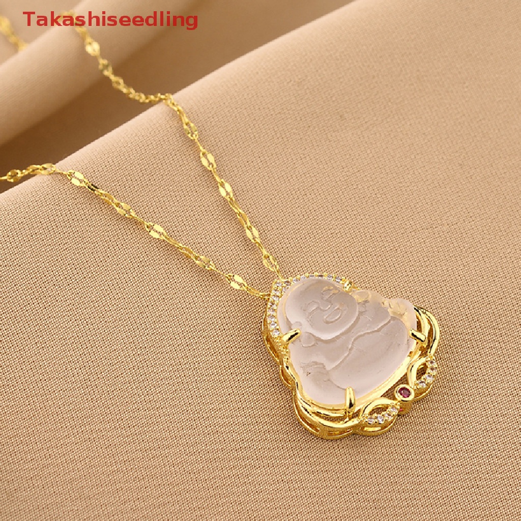 1 Mặt Vòng cổ Hình Phật Bằng Thép Titan Đính Pha Lê May Mắn