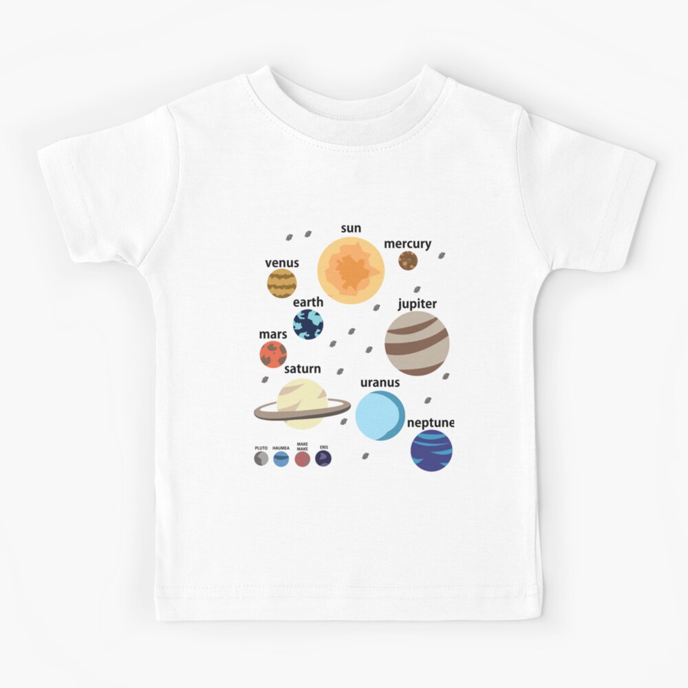 Áo Thun Trẻ Em In Hình Hệ Mặt Trời Vui Nhộn Dễ Thương Phong Cách vintage Size s-3xl