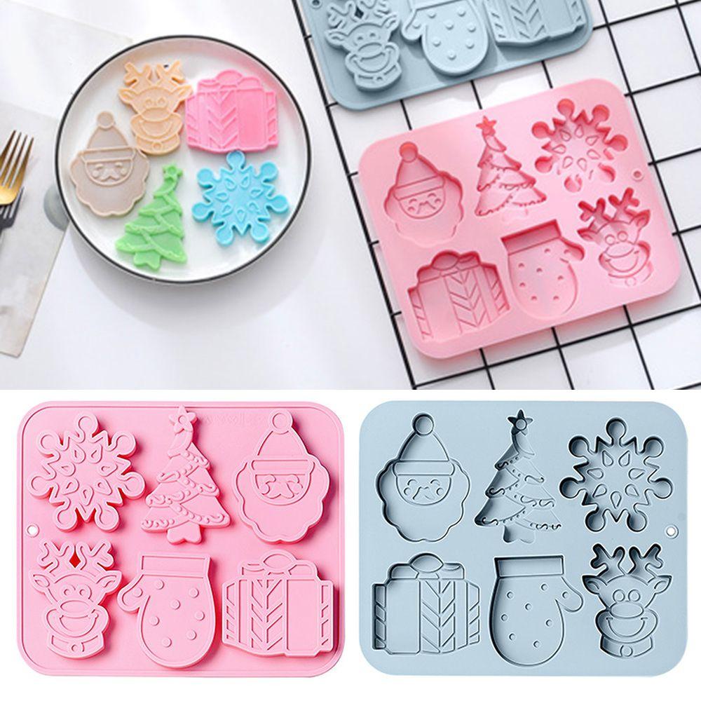 Khuôn Silicone Làm Xà Phòng 6 Ô Chủ Đề Giáng Sinh