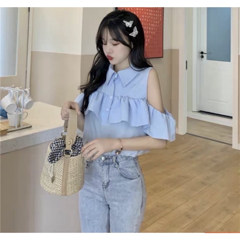 ÁO SƠ MI HỞ VAI