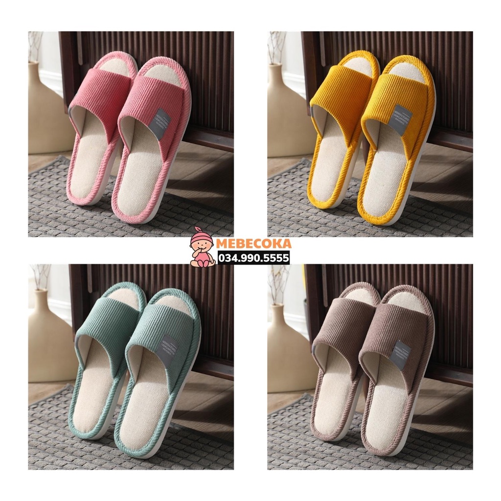Dép vải đi trong nhà cute loại CAO CẤP đế cao su non, dép văn phòng nam nữ họa tiết Siêu Sang