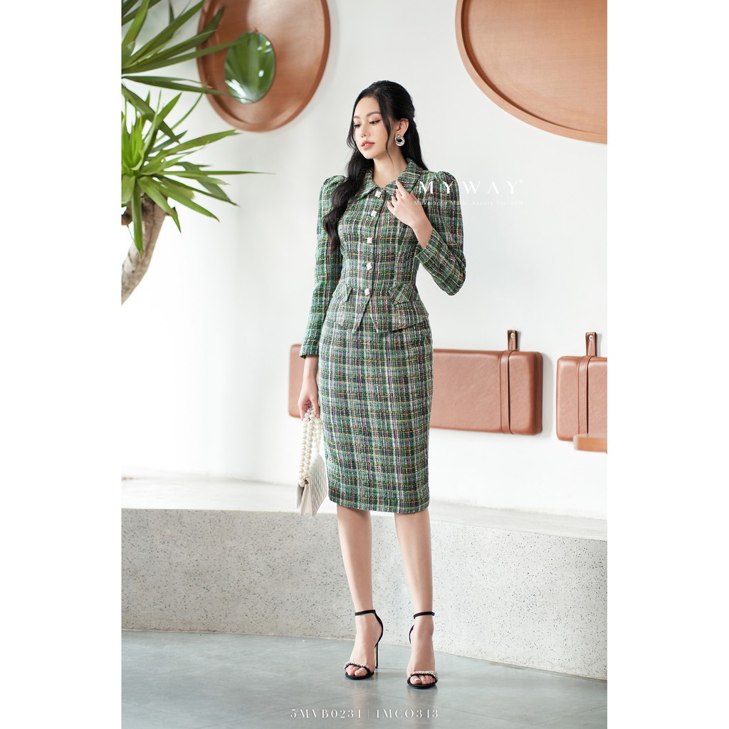 Chân váy Dạ Tweed My Way Dáng Bút Chì Sang Trọng 1MCOB343