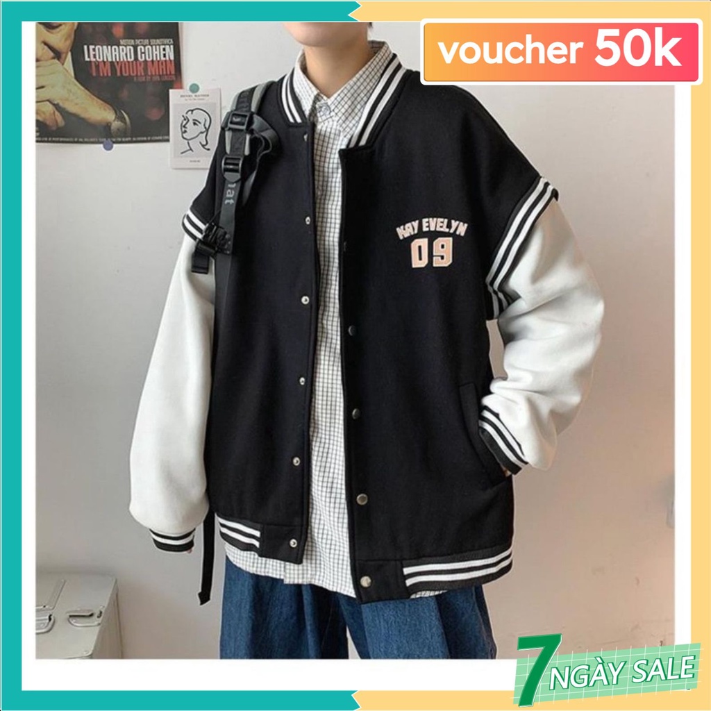 Áo Khoác Bomber Cá Tính Phong Cách Hàn Quốc Hàng Cao Cấp Vải Nỉ Dày Mịn