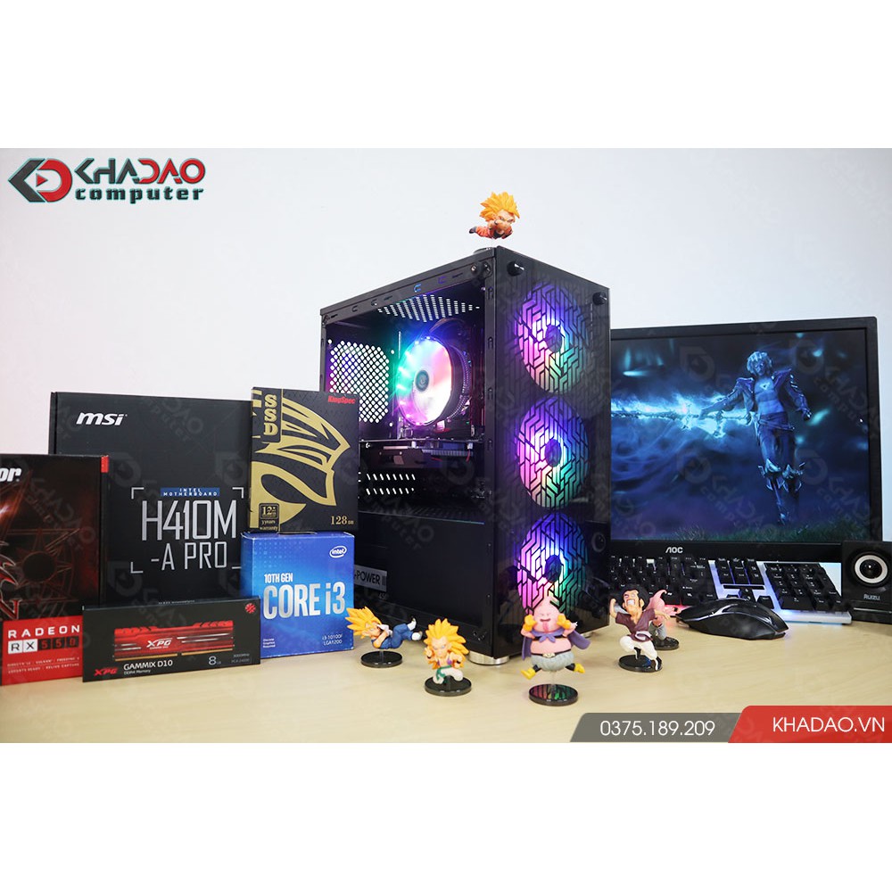 [Mã ELMS05 giảm 5% đơn 300K] Full bộ PC Gaming Viego - I3 10105F/ H410M/ 8GB/ 120G/ RX 550/ 24 inch | BigBuy360 - bigbuy360.vn