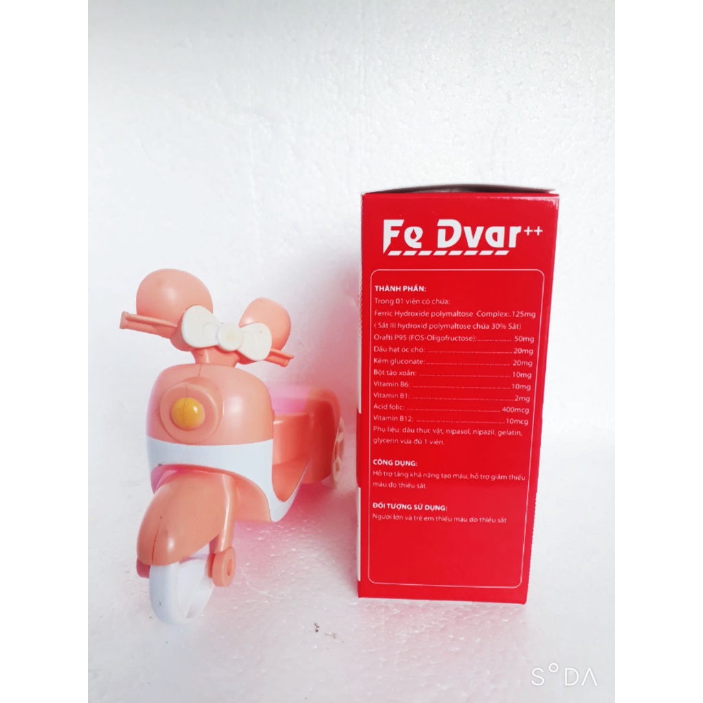 Viên uống bổ sung sắt FE DVAR, hỗ trợ tăng khả năng tạo m.áu, giảm thiếu m.áu do thiếu sắt