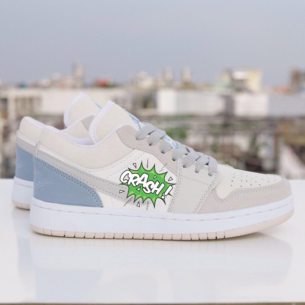 Giày sneaker nam nữ Jd ghi trắng, gót thêu cực đẹp | BigBuy360 - bigbuy360.vn