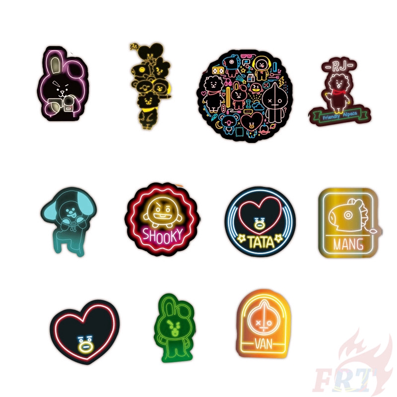 Bộ 50 Miếng Dán Sticker In Hình Các Thành Viên Nhóm Bts Bt21 Series 03 Dễ Thương