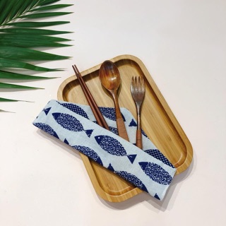 Combo túi cơm + bộ thìa đũa dĩa gỗ