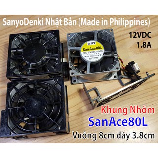 Quạt 8cm SanyoDenki vuông khung Nhôm tháo máy