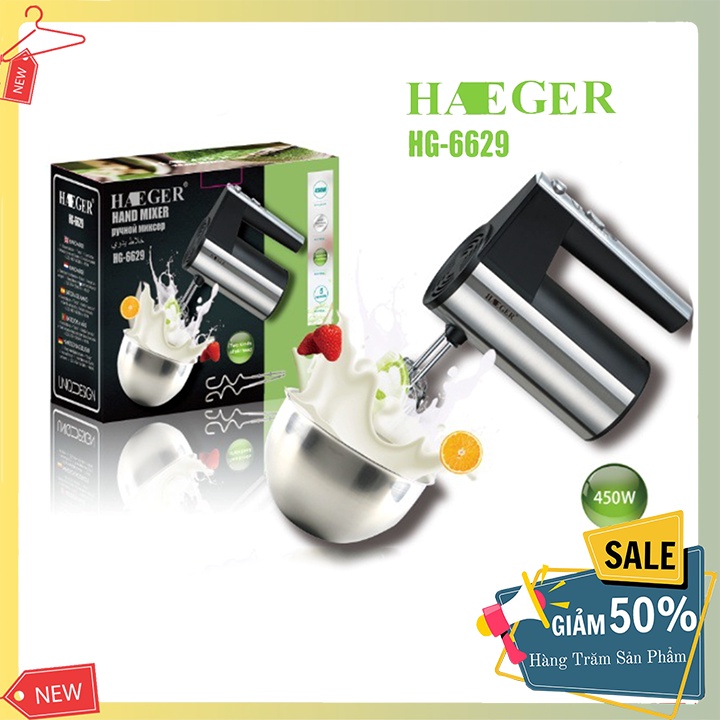 Máy đánh trứng, trộn nhào bột làm bánh HAEGER HG-6629 450W
