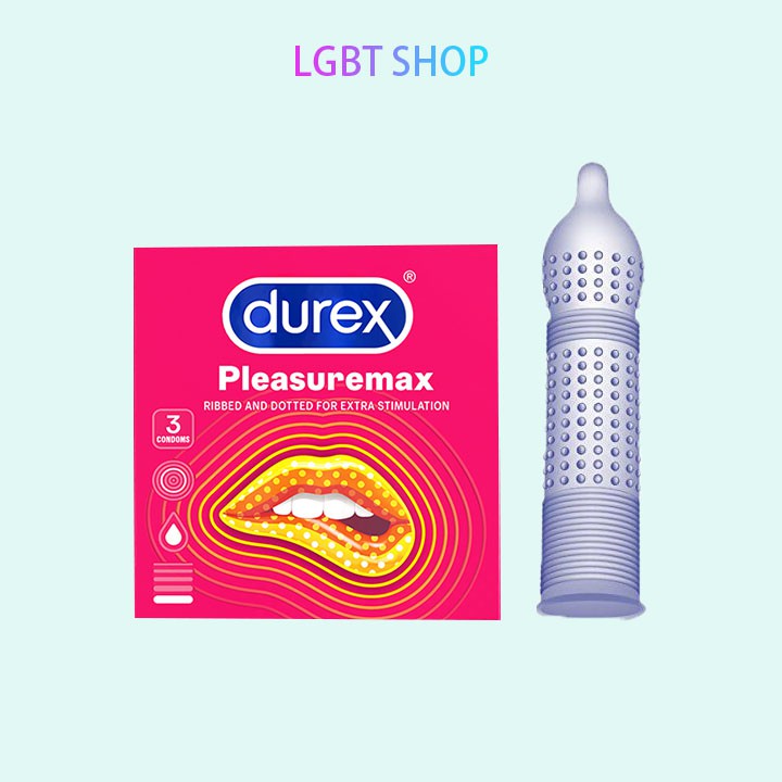 [Siêu rẻ] BAO CAO SU DUREX PLEASUREMAX CÓ HẠT GAI NỔI HỘP 3C CHẤT LIỆU CAO SU THIÊN NHIÊN AN TOÀN CHẤT LƯỢNG