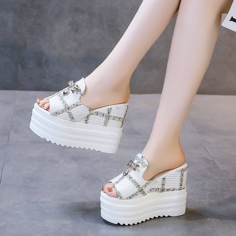 Dép đế cao Dép Sandal Đế Xuồng Hở Mũi Thời Trang Mùa Hè Dành Cho Nữ