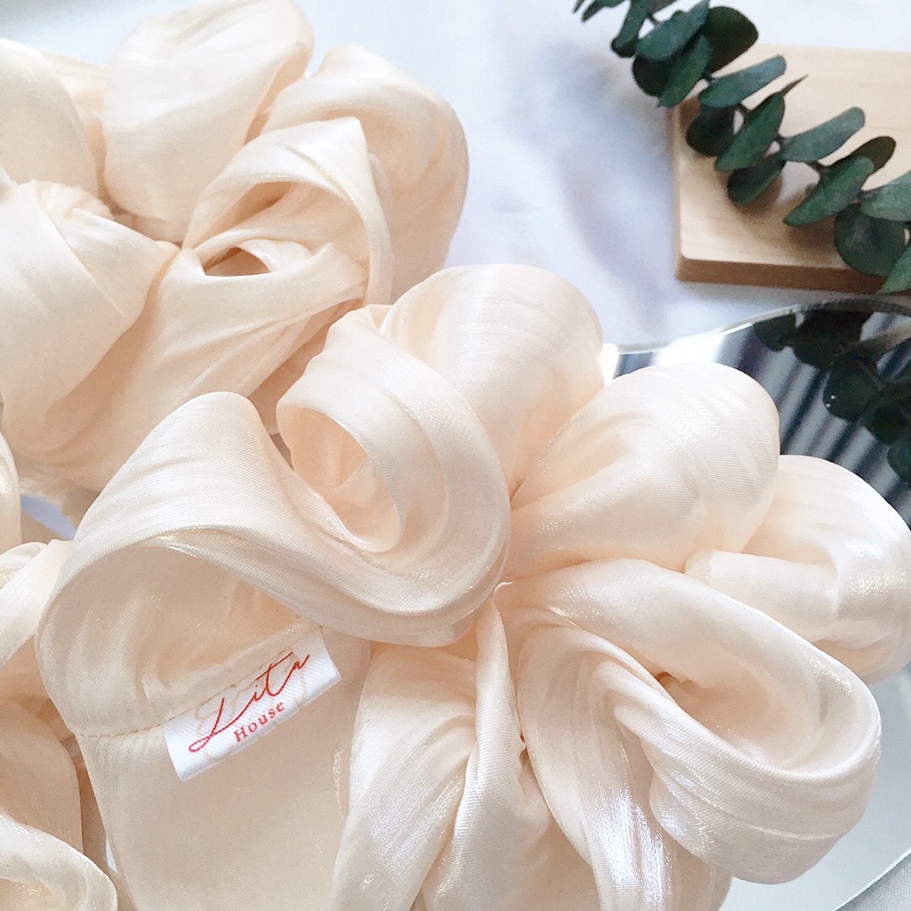 ROSA - Dây chun buộc tóc Organza Handmade Scrunchies pastel thanh lịch