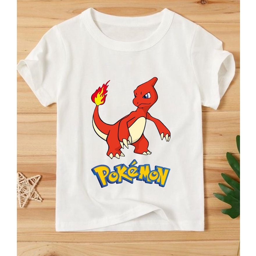 áo thun bé trai bé gái in hình pokemon cotton co giản thoải mái