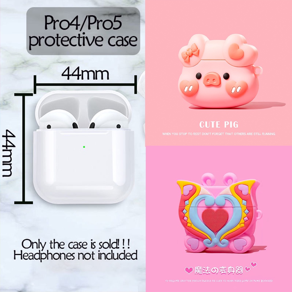 Vỏ Bảo Vệ Hộp Sạc Tai Nghe Bluetooth Không Dây AP Pro4 Pro5 / Pro4 / Pro4 Bằng Silicon Trong Suốt Họa Tiết Pikachu Dễ Thương