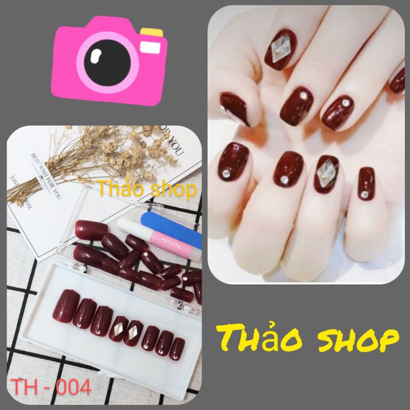 Bộ nail box 24 móng thiết kế đính đá cao cấp tặng kèm keo dán các mẫu 1-20