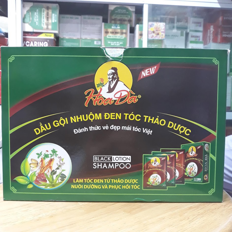 Dầu Gội Nhuộm Đen Tóc Hoa Đà 20 hộp / lố