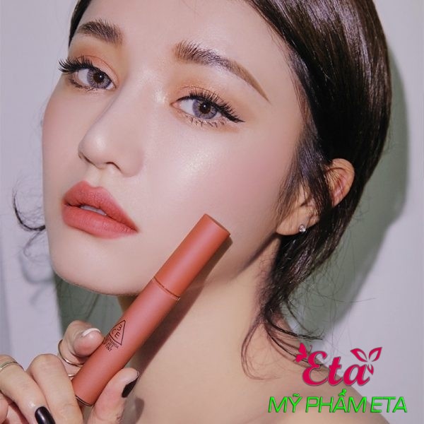 Son kem 3CE Velvet Lip Tint MỊN MÔI, NHẸ MÔI Going Right Nâu Đất siêu tây