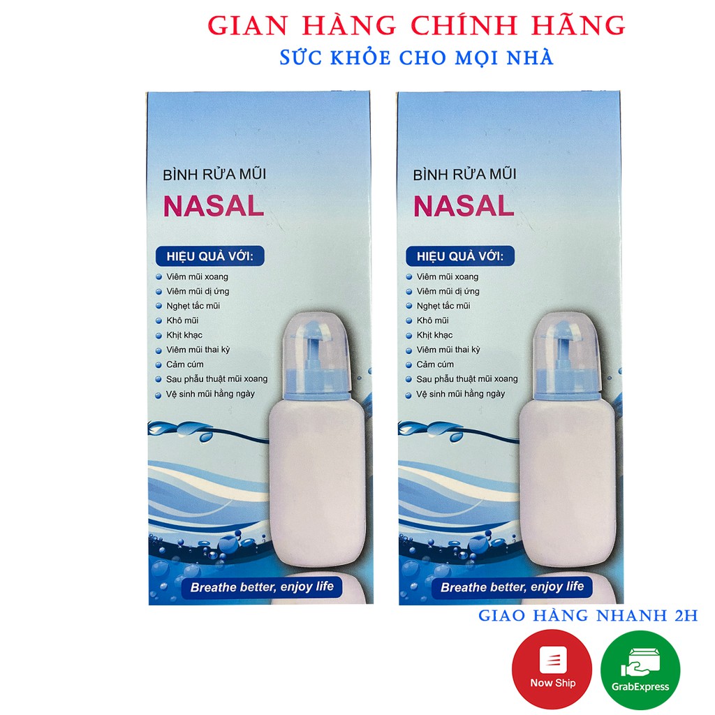Bình Rửa Mũi Cho Bé Nasal 240ml +5 Gói Muối Rửa Mũi Xoang,Làm Sạch Mũi An Toàn Khi Sử Dụng