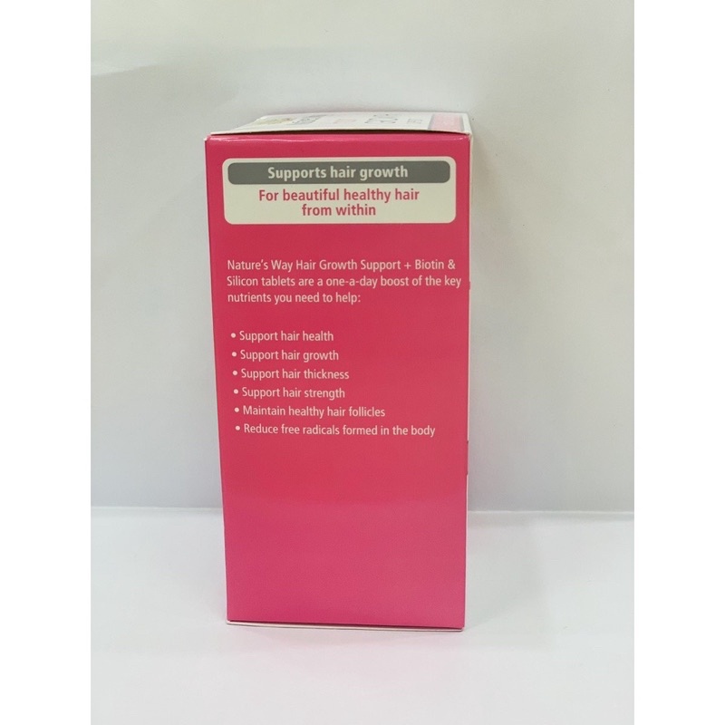 Viên Uống Hỗ Trợ Mọc Tóc Nature's Way Hair Growth Support + Biotin &amp; Silicon, Giảm Rụng Tóc, Nuôi Dưỡng Tóc Hộp 30v