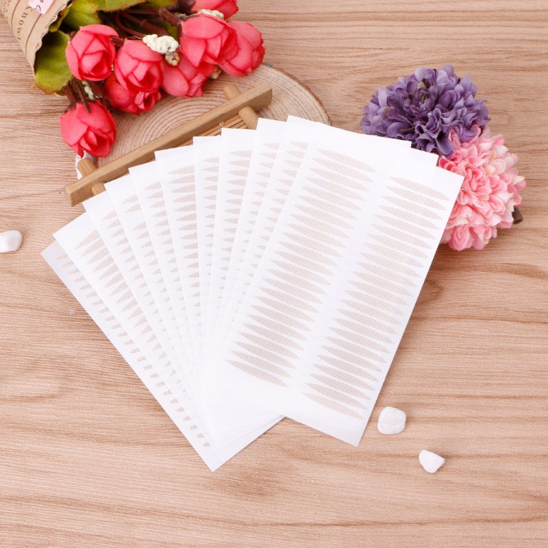 Set 24 Cặp Miếng Dán Kích Mí Tự Dính Hình Dạng Chữ Nhật / Hẹp / Ô Liu