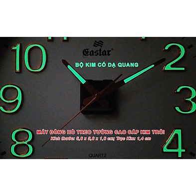 MÁY ĐỒNG HỒ TREO TƯỜNG KIM TRÔI CAO CẤP EASTAR – BỘ KIM VÀNG ĐỒNG CÓ DẠ QUANG – KÈM PIN MAXELL