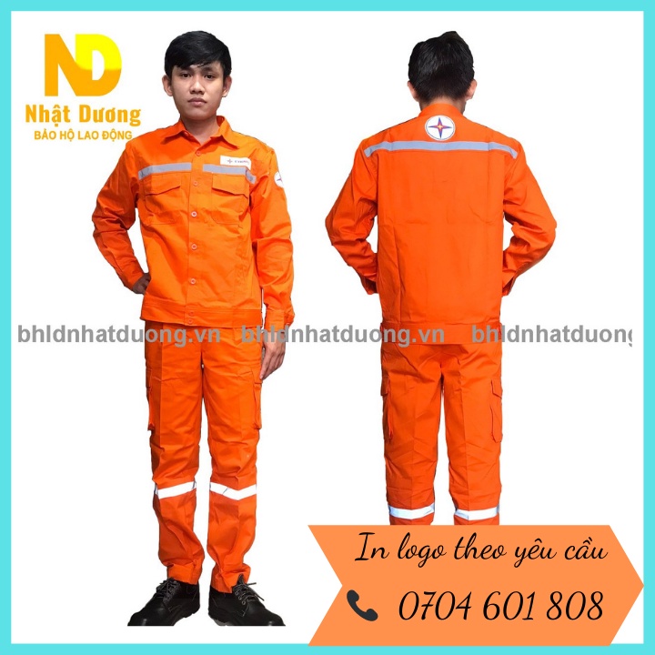 Quần Áo Điện Lực Miền Bắc Tiêu Chuẩn Màu Cam Mẫu Mới