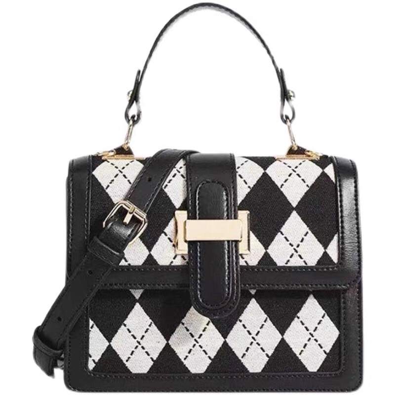 TÚI ĐEO CHÉO NỮ PHỐI DẠ HOẠ TIẾT KẺ CARO/TRƠN