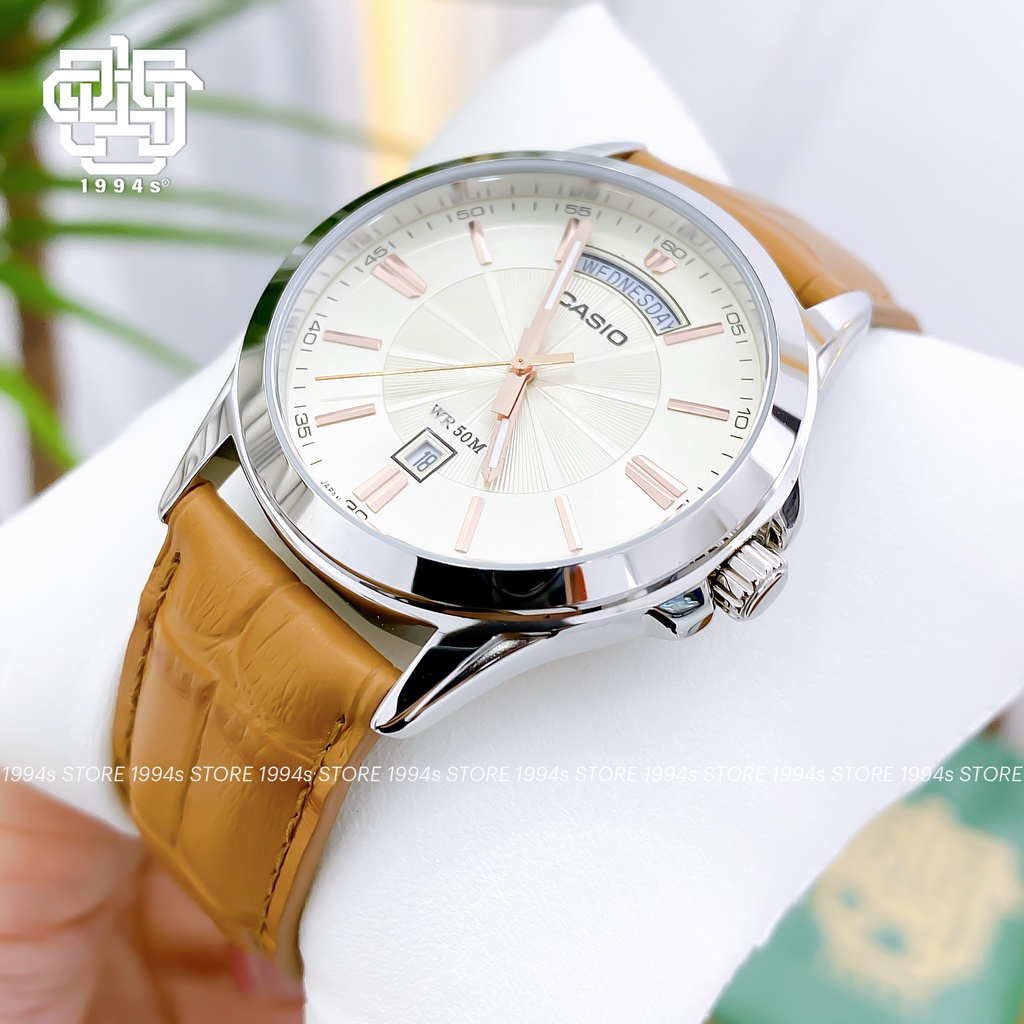 Đồng hồ nam Casio MTP-1381L-9A dây da thật, hàng chính hãng