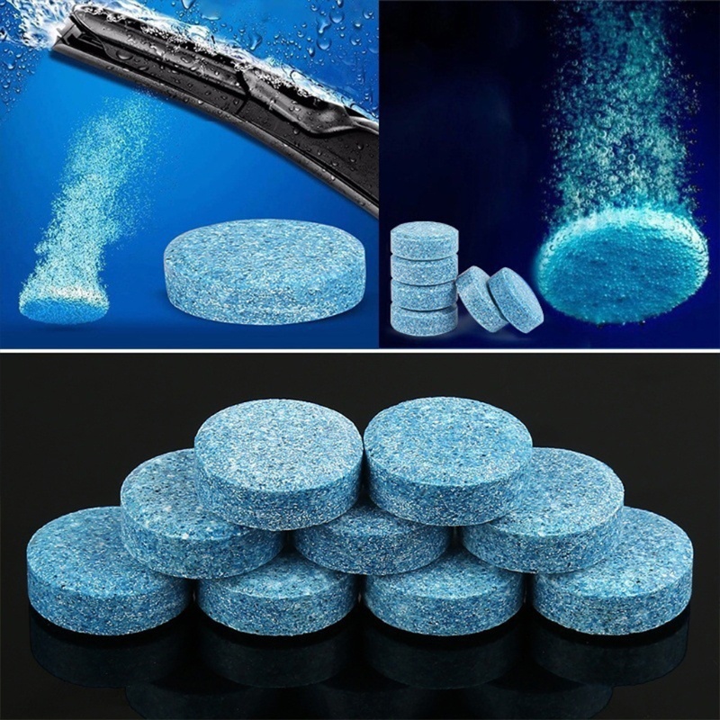 Set 10 Viên Sủi Vệ Sinh Kính Chắn Gió Xe Hơi Đa Năng
