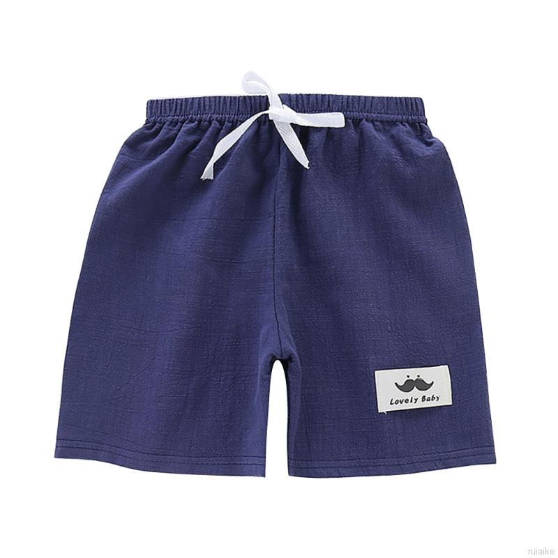 Quần Short Cotton Lưng Thun Màu Trơn Cho Bé Trai