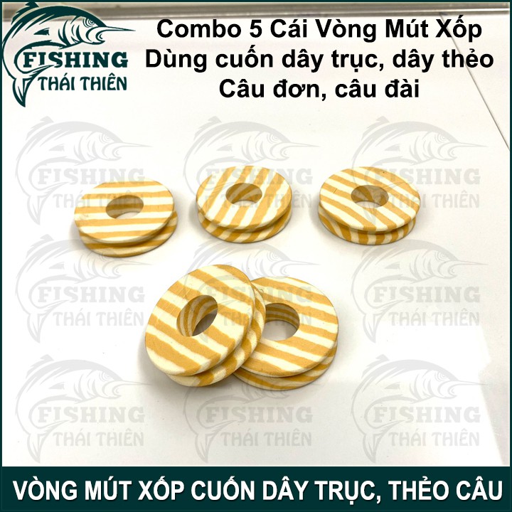 Combo 5 Cái Vòng Mút Xốp Dùng Cuốn Dây Trục Câu Đài Thẻo Câu Cá