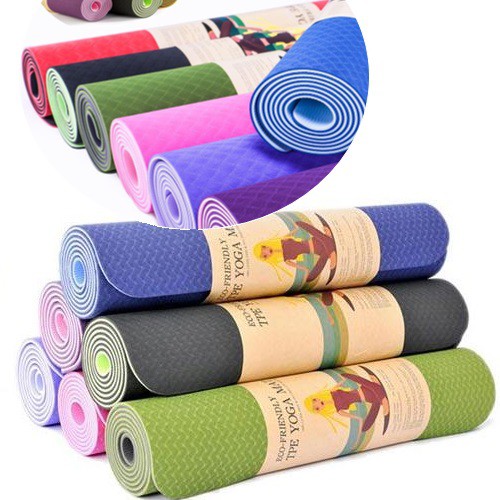 Thảm tập Yoga, Gym, Fitness Cao Cấp dày 6mm (TÙY CHỌN) TPE Hàn Quốc(Kèm Túi Đựng Và Dây Buộc Thảm Sang Trọng).