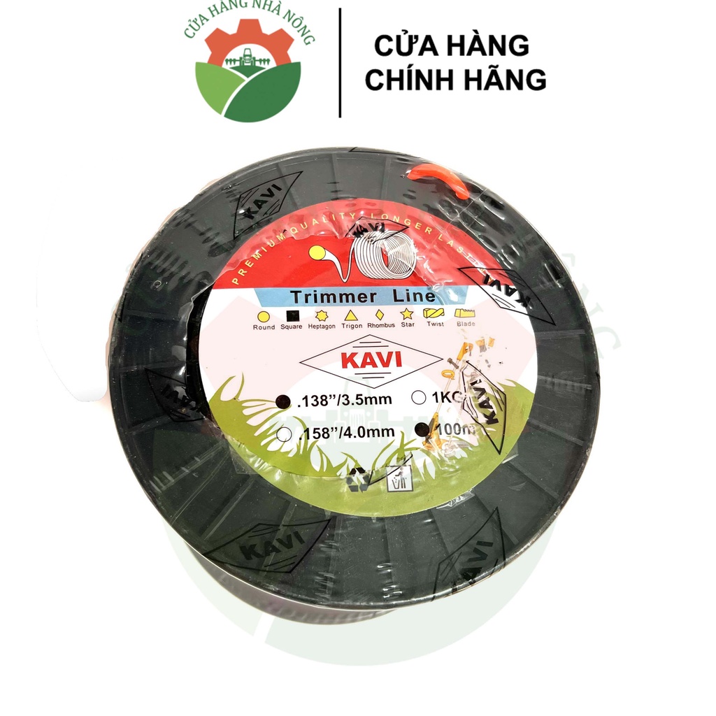 Cước cắt cỏ trắng tròn KAVI 3.5mm / 4mm 1KG chất lượng cao