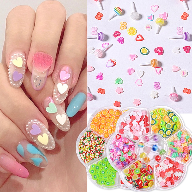 Hộp hạt đá BORN PRETTY nhỏ 3D nhiều màu sắc gắn trang trí móng đa dụng
