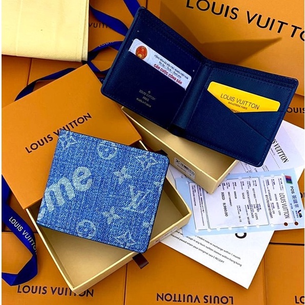 Ví nam LV full box hàng cao cấp , hộp + thẻ + giấy , chất liệu da  không bông da hay phai màu